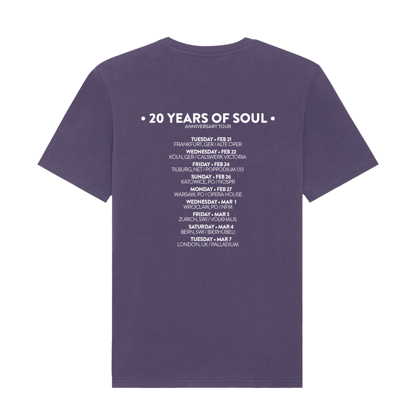 20 Years Of Soul Short Sleeve Purple ROW